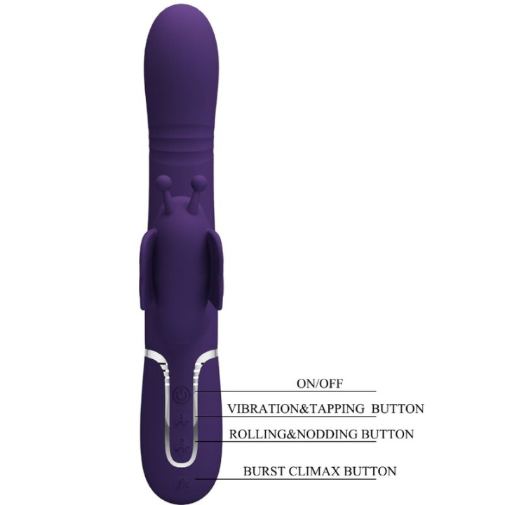 Pretty Love - Vibrateur Multifonction Lapin 4 en 1 Papillon Violet