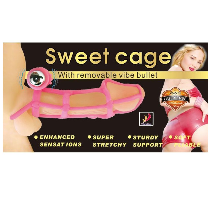 Baile - Sweet 10 Ritmos Funda y Anillo Silicona Para el Pene Rosa