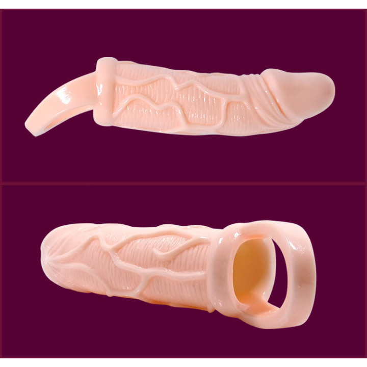 Baile - Bainha Extensora de Pênis Com Vibrao e Ala Para Testículos 13.5 cm