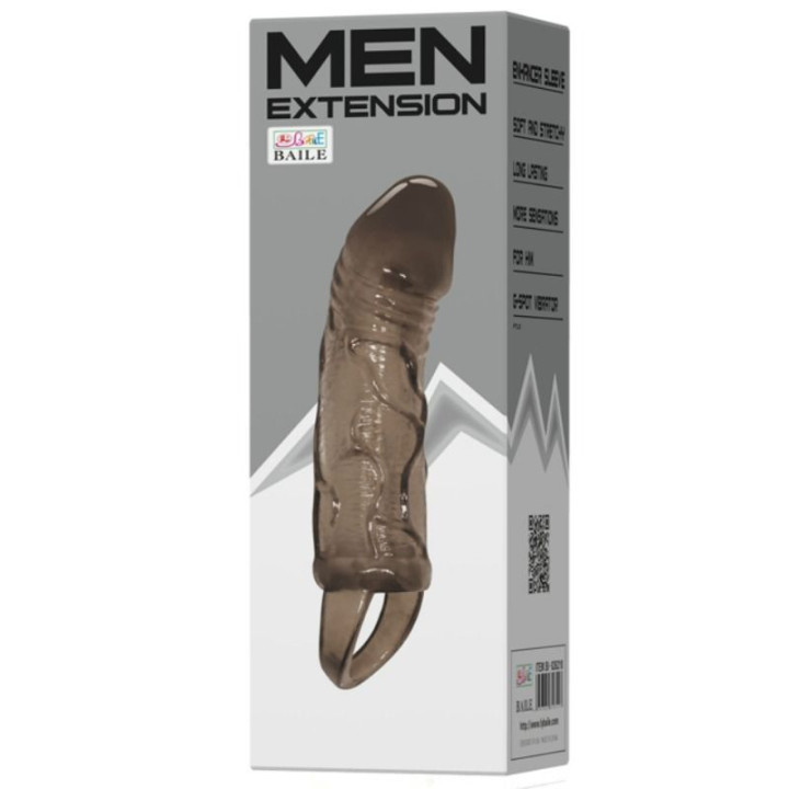 Baile - Housse Dextension de Pénis Avec Sangle Pour Testicules Noir 13.5 cm