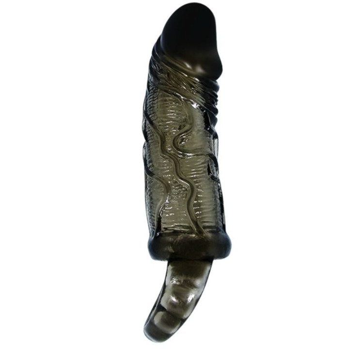 Baile - Capa Extensora de Pênis Com Ala Para Testículos Preta 13.5 cm