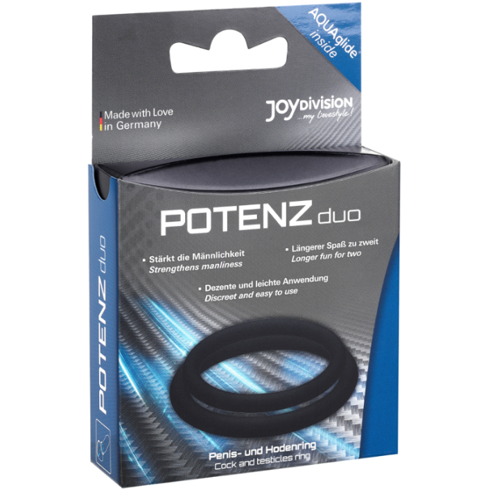 Joydivision Potenzduo - Anillos Para Pene Negro - m