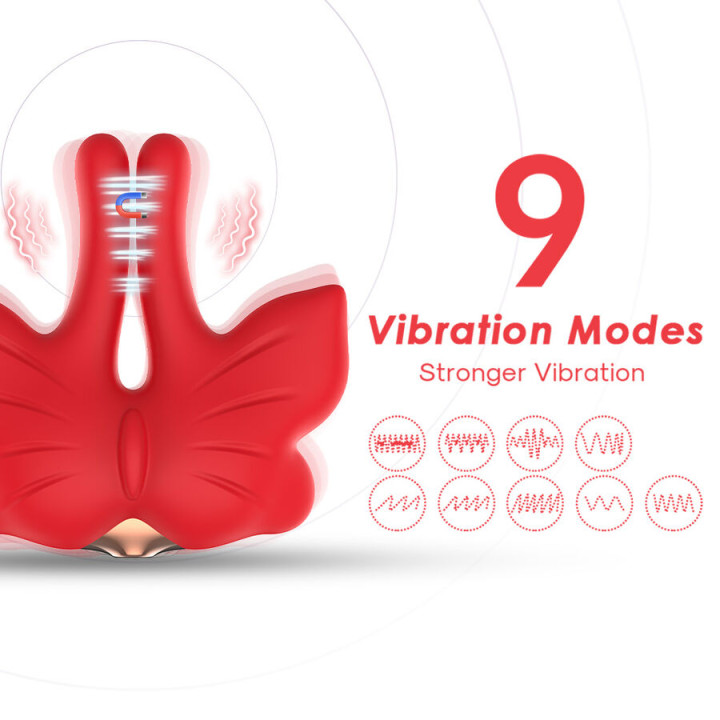 Armony - Grampos Magnéticos Para Mamilos Com Vibração Formato Borboleta Vermelho