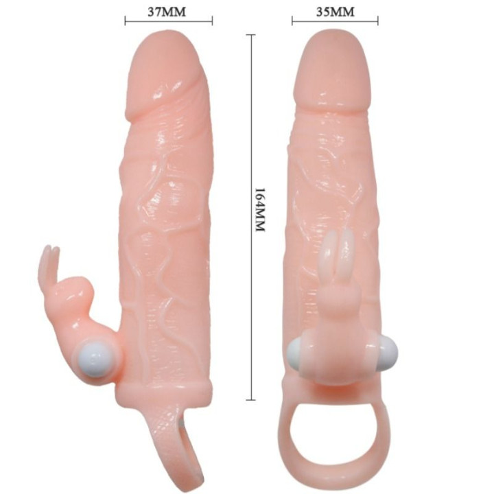 Baile - Copertura Pene Uomo Coraggioso Con Coniglio e Carne Doppio Motore 16.5 cm