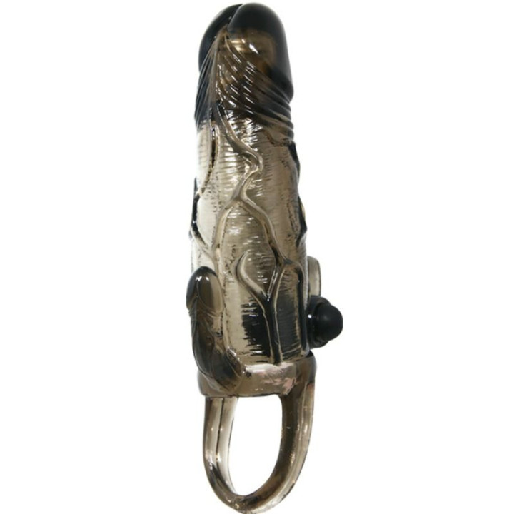 Baile - Capa Para Pénis Brave Man Com Estimulação Clitórica e Anal Dupla Bala Preta 16.5 cm
