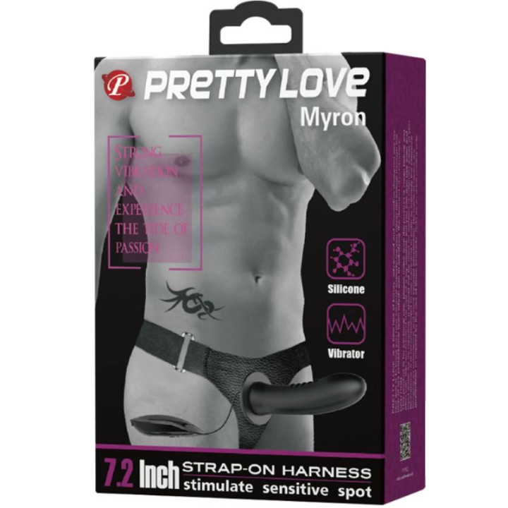 Pretty Love - Myron Strap on Com Vibrao e Dildo Oco