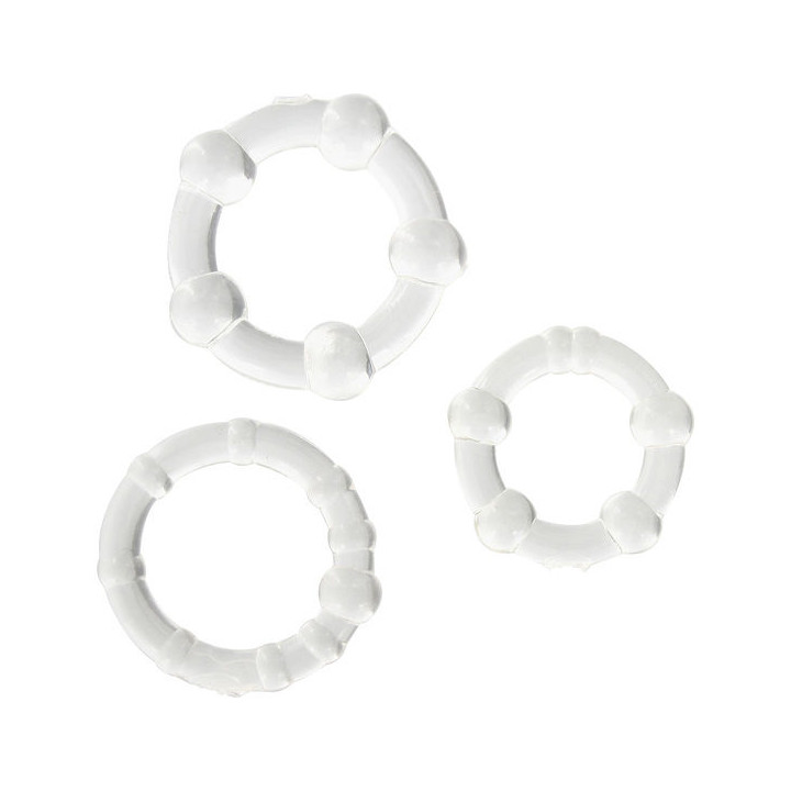 Seven Creations - Conjunto de Três Anéis Para Pénis Transparentes