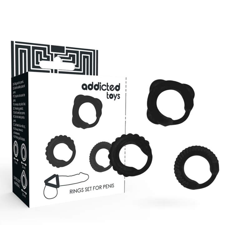 Addicted Toys - c-Ring-Set Schwarz