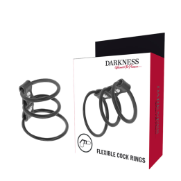 Darkness - Conjunto de 3 Anéis Para o Pénis Flexíveis
