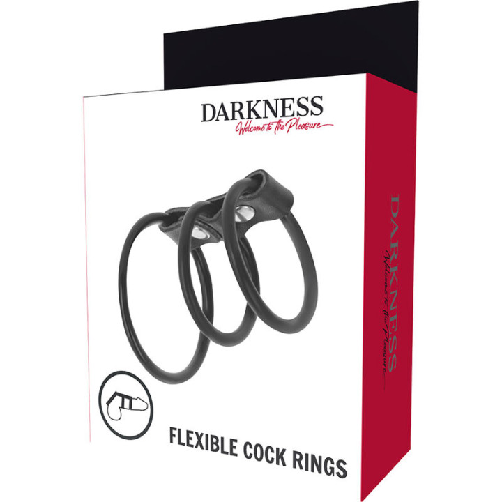 Darkness - Ensemble de 3 Anneaux Pénis Flexibles