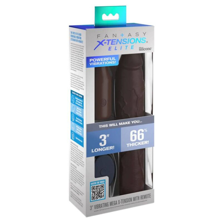 Fantasy x- Tensions - Pochette Pipedreams 22,86 cm + Plug 7,62 cm Telecommande Marron