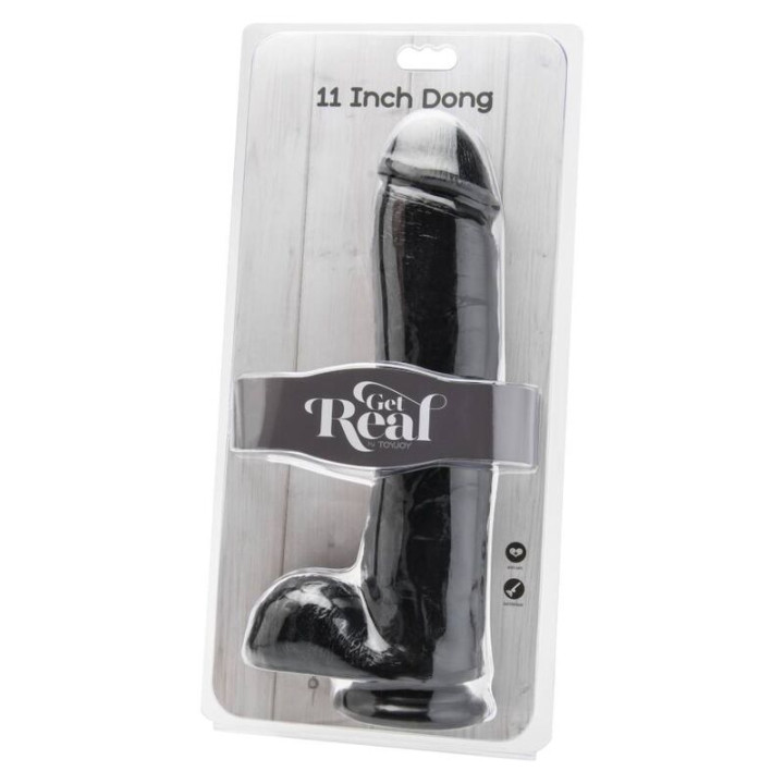 Get Real - Gode 28 cm Avec Boules Noir