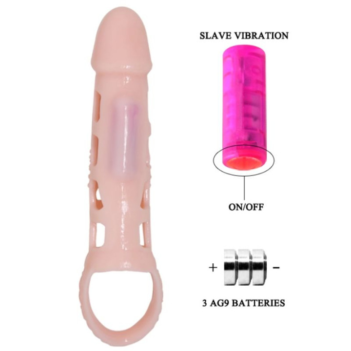 Pretty Love - Capa Extensor de Pênis Harrison Com Vibrao e Ala 13.5 cm