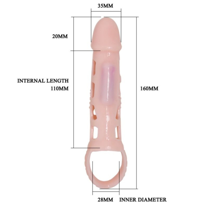 Pretty Love - Capa Extensor de Pênis Harrison Com Vibrao e Ala 13.5 cm