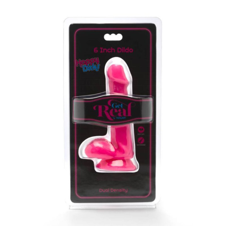 Get Real - Happy Dicks Dildo 12 cm Bolas Rosa
