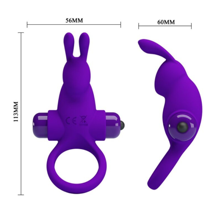 Pretty Love - Anel Vibrador i Coelho Para Pênis Roxo