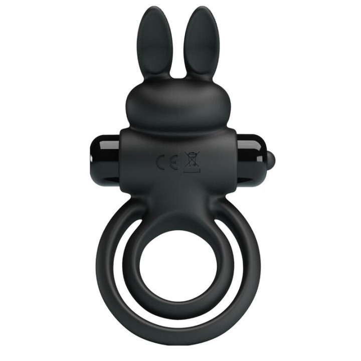 Pretty Love - Anneau de Lapin Vibrator Iii Pour Pénis Noir