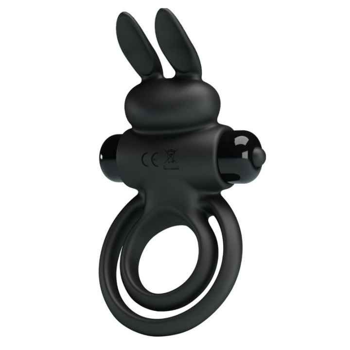 Pretty Love - Anneau de Lapin Vibrator Iii Pour Pénis Noir