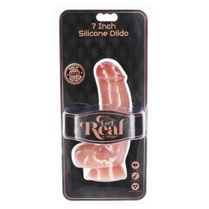 Get Real - Silikonowy Dildo 18 cm w Kulkach Skora
