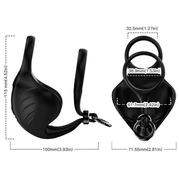 Armony - Anello Vibratore Manta Scroto Telecomando Nero