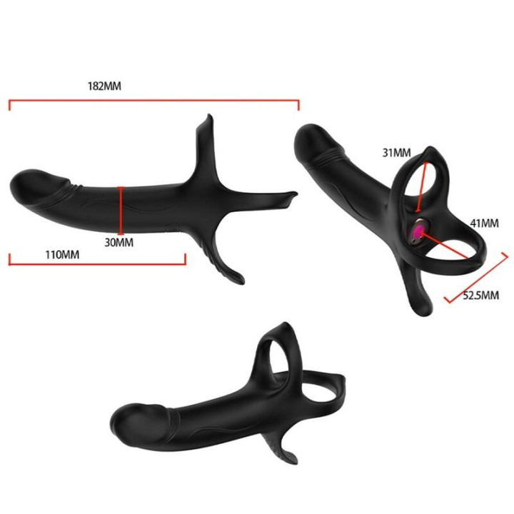 Armony - Gode Avec Anneau et Vibrateur Télécommande Noir