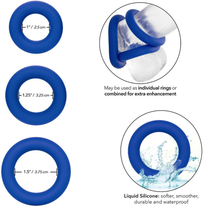 Calexotics - Admiral Cock Ring Set Blue