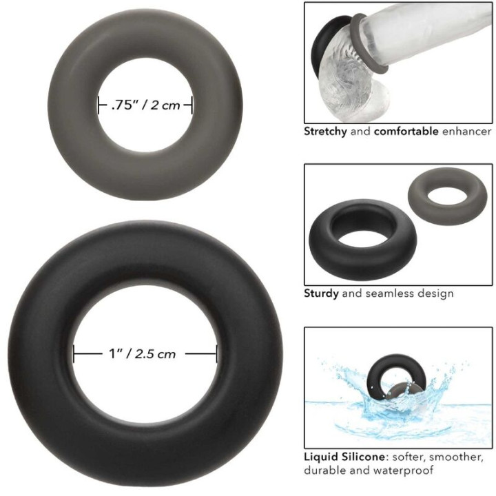 Calexotics - Alpha Set de 2 Anillos Prolong Gris