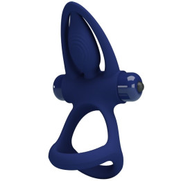 Pretty Love - Mat Anel Duplo Com Vibrao e Estimulador Azul