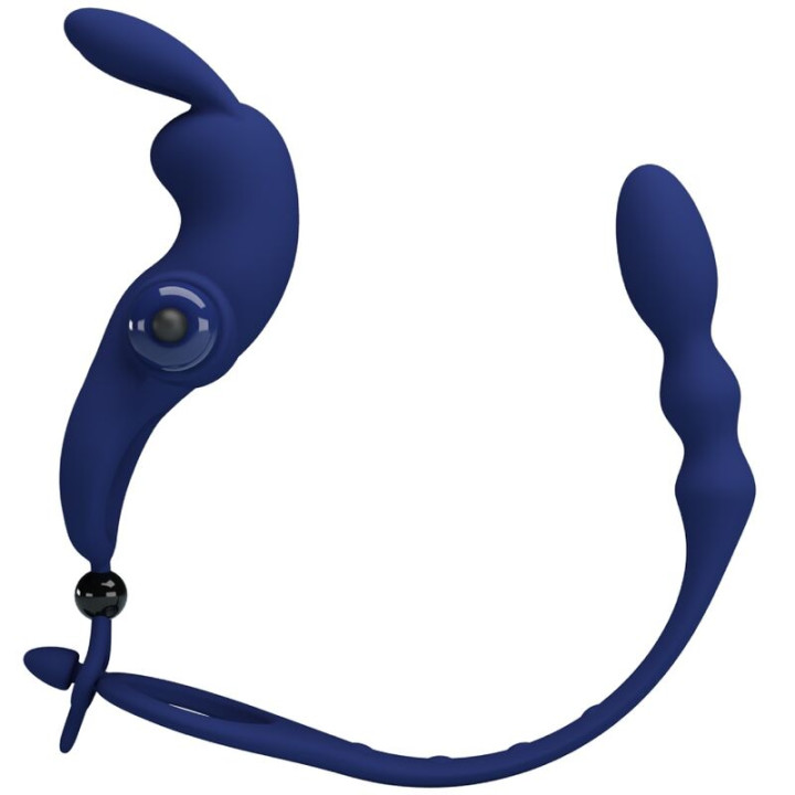 Pretty Love - Ayad Rabbit Vibrator Ring With Plug Blue