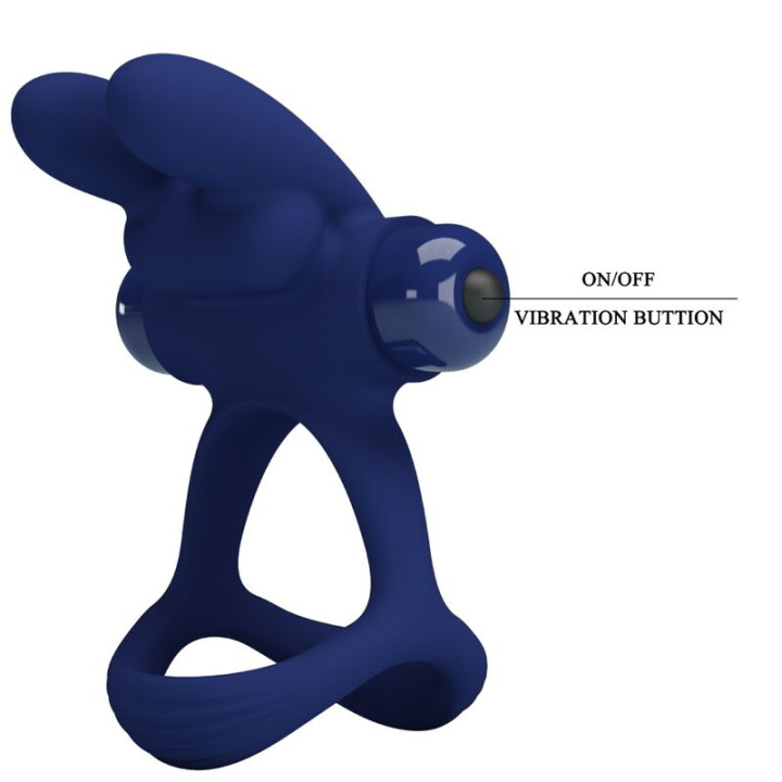 Pretty Love - Francisco Double Anneau Vibrant Lapin Bleu