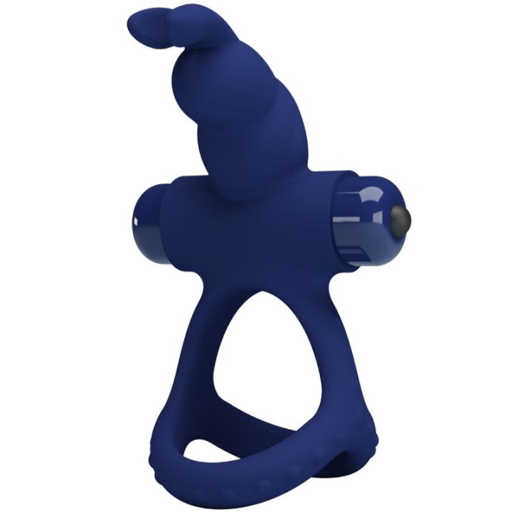 Pretty Love - Luchito Doppelvibrierender Ring Kaninchen Blau