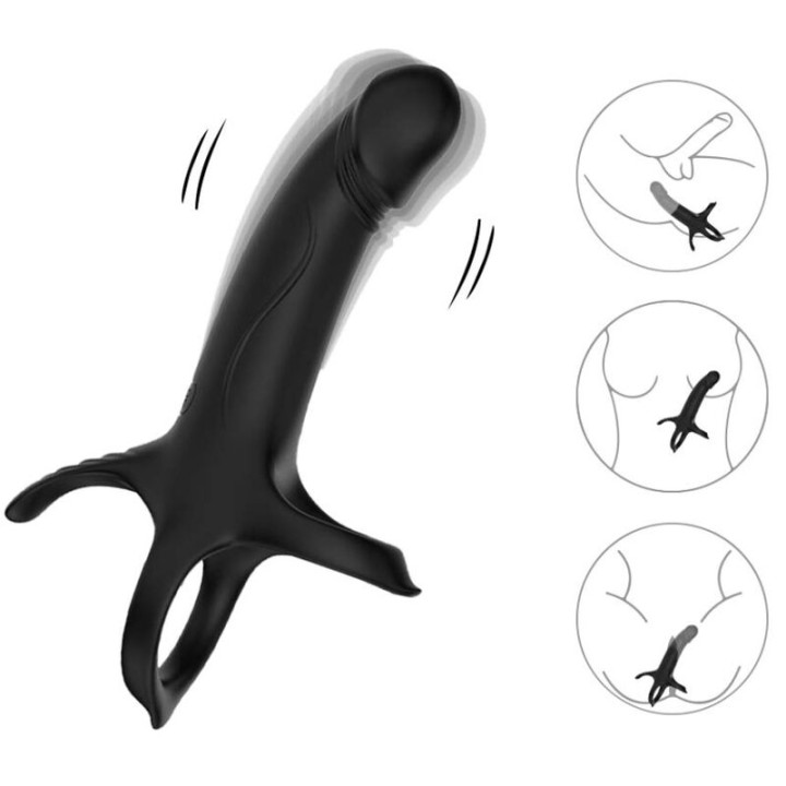 Armony - Dildo z Pierscieniem i Wibratorem Czarny