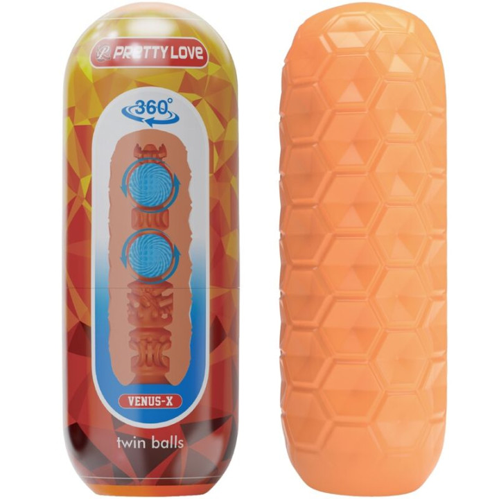 Pretty Love - Twin Balls Männlicher Masturbator Orange