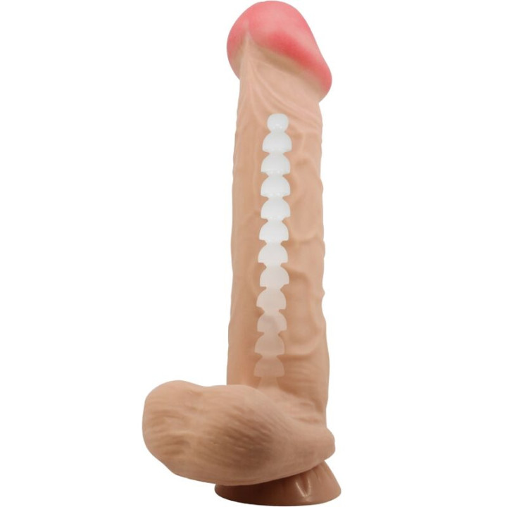 Pretty Love - Sliding Skin Series Realistic Dildo With Sliding Skin Suction Cup Flesh 26 cm