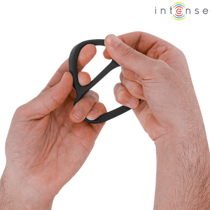 Intense - Bobby Doppio Anello Per Pene in Silicone Nero