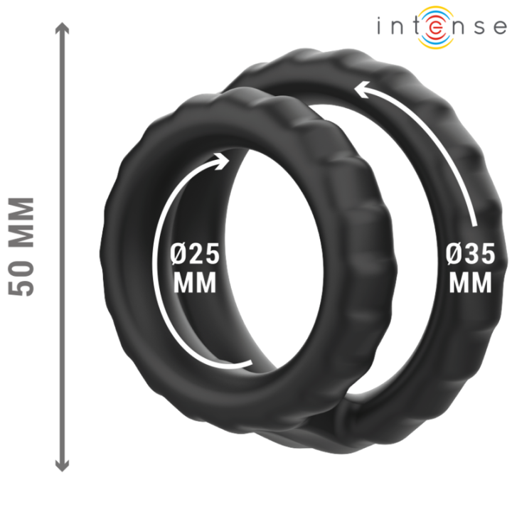 Intense - Dewey Anneau Pénis Double Silicone Noir Modèle 2