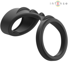 Intense - Theo Anel de Silicone Duplo Para Pênis Modelo 3 Preto