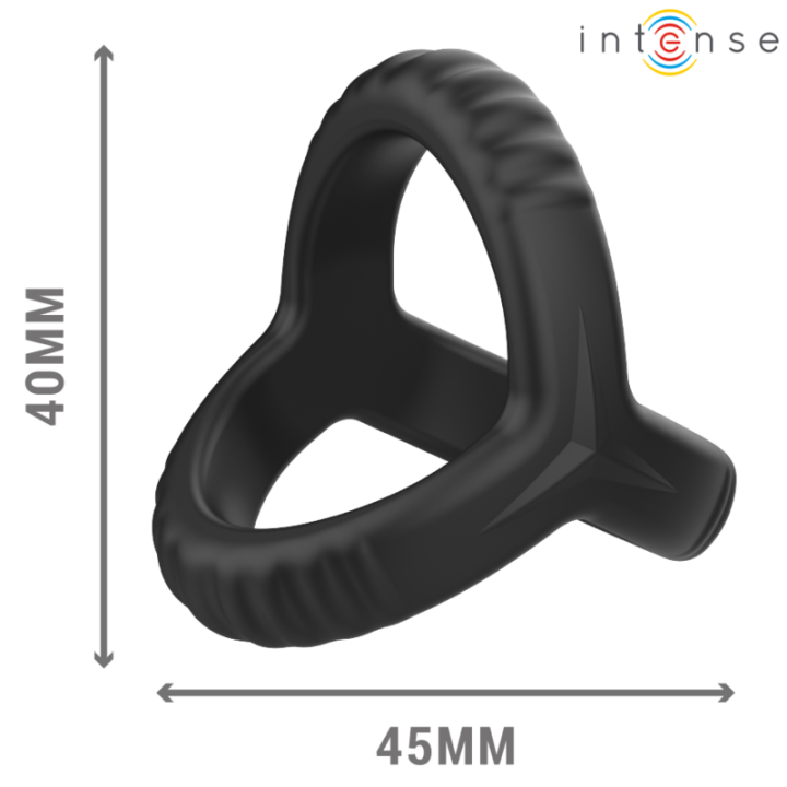 Intense - Carson Doppio Anello Per Pene in Silicone Modello Nero 4