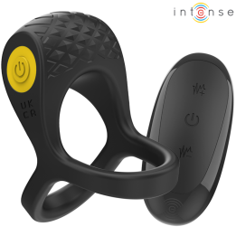 Intense - Alex Vibrador Anel Duplo Penis 10 Vibrações Preto