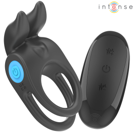 Intense - Sam Vibrateur Double Anneau Pénis 10 Vibrations Noir