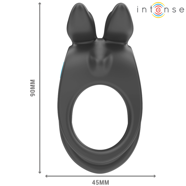 Intense - Sam Vibratore Doppio Anello Per Pene 10 Vibrazioni Nero