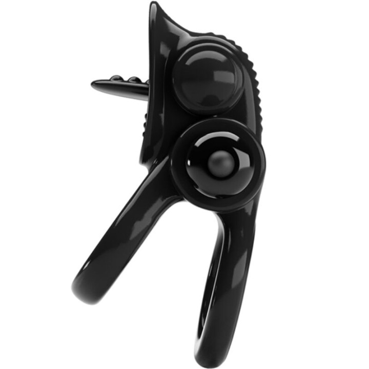 Pretty Love - Passionate Ring Double Vibrating Ring + Clitoris Stimulator Black