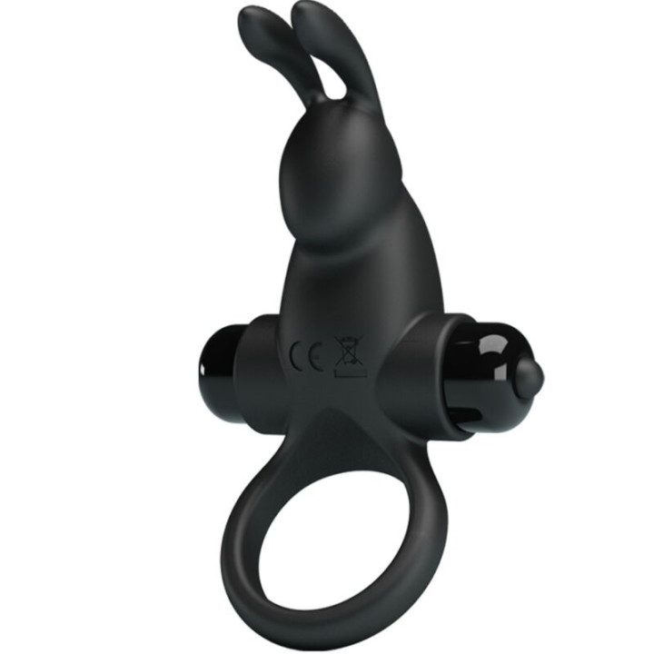 Pretty Love - Anneau Vibrant + Stimulateur de Clitoris Rabbit 10 Vibrations Noir