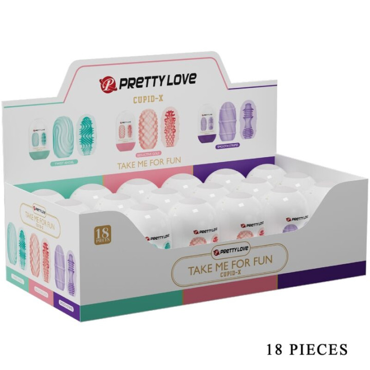 Pretty Love - Cupid x 18 Masturbadores Masculinos Diferentes Texturas