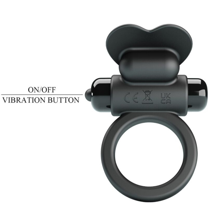 Pretty Love - Debonaire Anello Vibrante Coniglio 10 Vibrazioni Nero