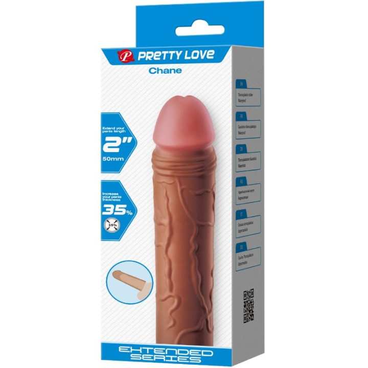 Pretty Love - Manga Penis Chane Com Extensão de 5 cm Mulato