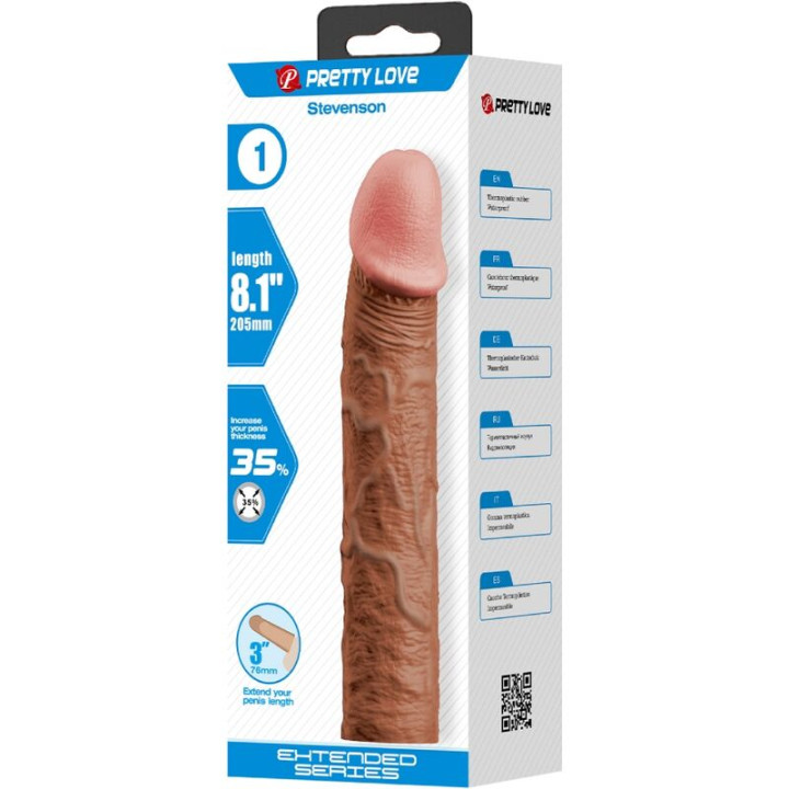 Pretty Love - Stevenson Manchon de Pénis Avec Extension de 7,6 cm Mulâtre