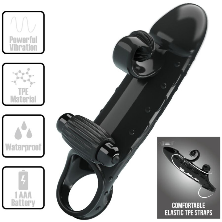 Romance - Vibrating Penis Sleeve Black