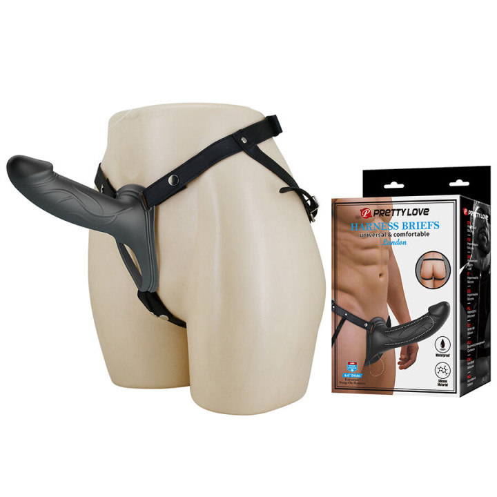 Pretty Love - Landon Czarny Wibracyjny Strap-on