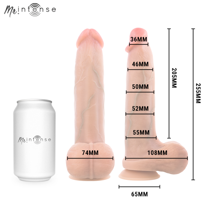 Mr Intense - Bruce xl Silikonowy Dildo z Jądrami 25,5 cm -ø- 5,5 cm